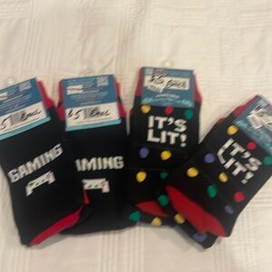 Lavley fun & comfy secret message gaming socks -4 pairs in all for total $16(c)